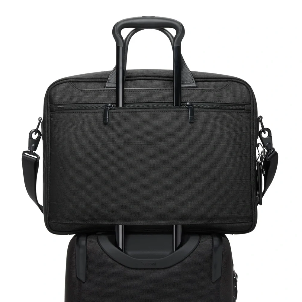 Tumi Black Compact Large Screen Laptop Brief Bag